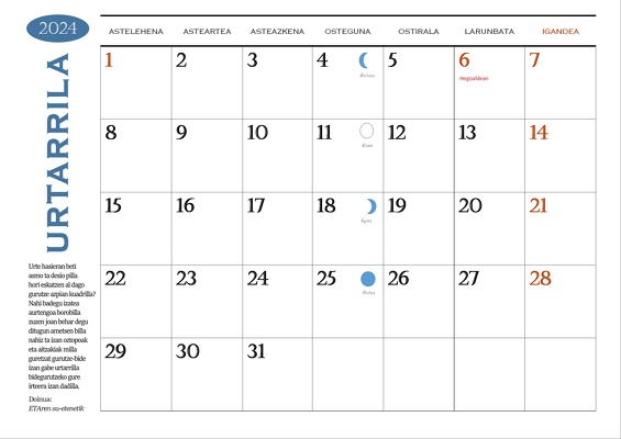 2024ko egutegia