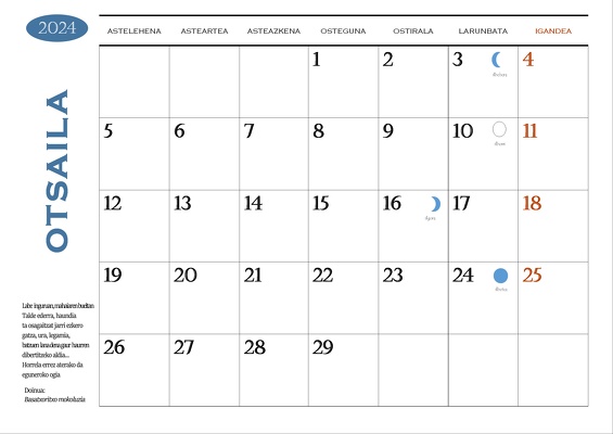 2024ko egutegia