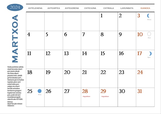 2024ko egutegia