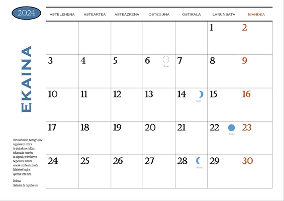 2024ko egutegia