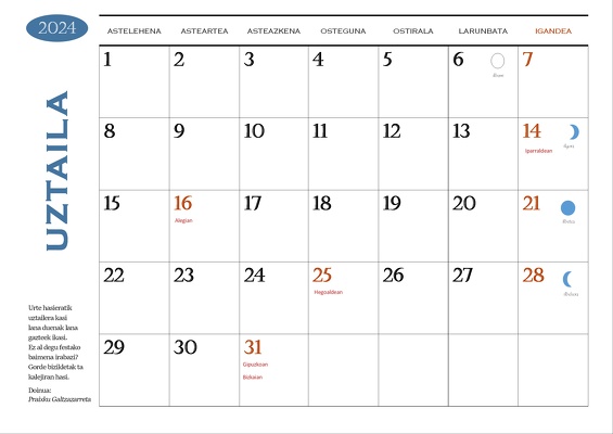 2024ko egutegia