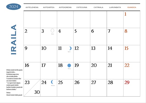 2024ko egutegia