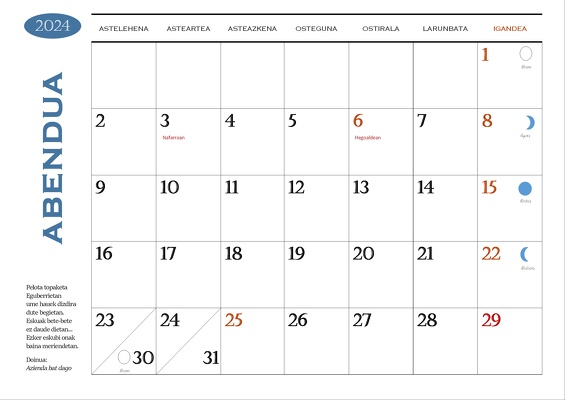 2024ko egutegia